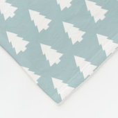 Blue Monogram White-kerstboompatrooncadeau Fleece Deken (Hoek)