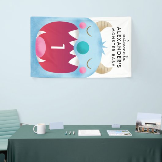 Blue Monster Bash Birthday Party Spandoek (Beurs)