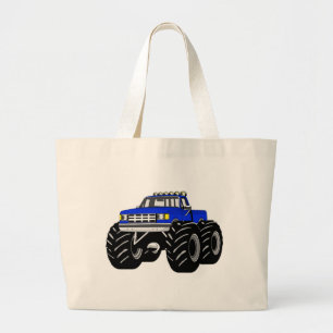 BLUE MONSTER TRUCK GROTE TOTE BAG
