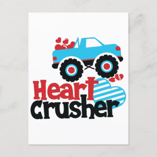 Blue Monster Truck Heart Crusher Valentijn Briefkaart