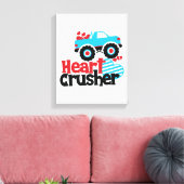 Blue Monster Truck Heart Crusher Valentijn Canvas Afdruk (Insitu (Woonkamer))