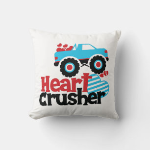 Blue Monster Truck Heart Crusher Valentijn Kussen