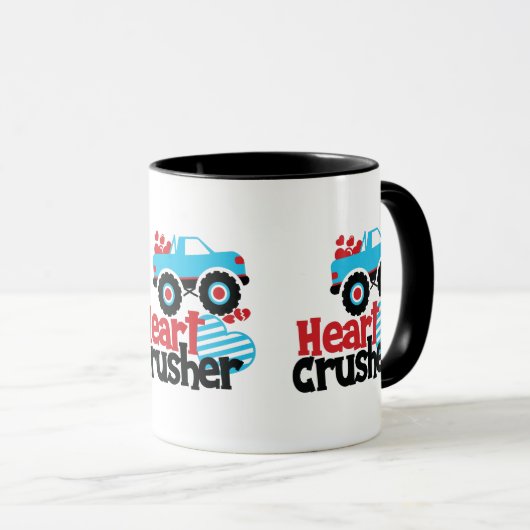 Blue Monster Truck Heart Crusher Valentijn Mok (Voorkant rechts)