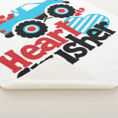 Blue Monster Truck Heart Crusher Valentijn Sherpa Deken (3/4)