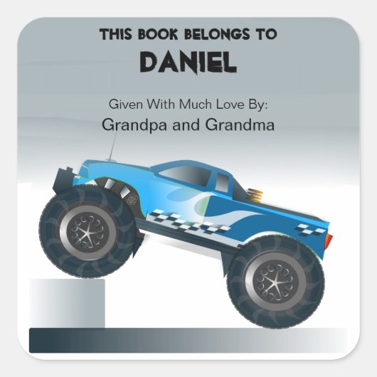 Blue Monster Truck Sticker (Voorkant)