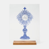 blue monstrance design catholic home decor (Recto)