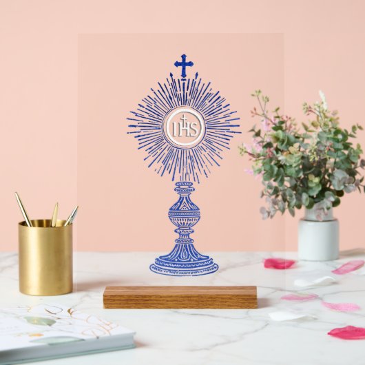 blue monstrance design catholic home decor (Mariage)