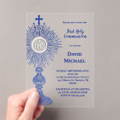 blue monstrance design | First Holy Communion Acryl Uitnodigingen (Insitu (Draagbaar))