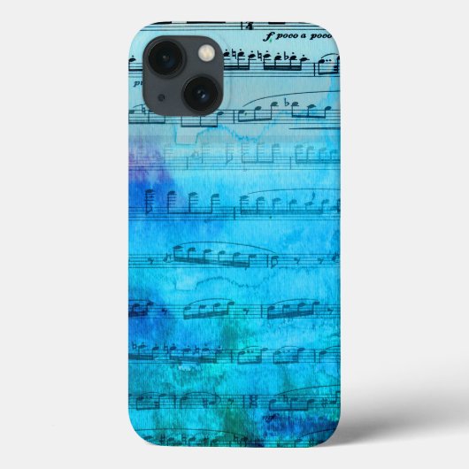 Blue Mood Music Waterverf Phone case (Achterkant)