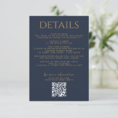 Blue Moody Floral Informatiekaartje (Staand voorkant)