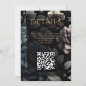 Blue Moody Floral met QR-code Kaart (Achterkant)