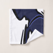 Blue Moon: Abstract blauw, wit & zwart Bad Handdoek (Wasdoekje)