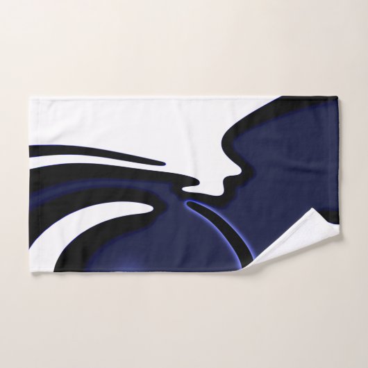 Blue Moon: Abstract blauw, wit & zwart Bad Handdoek (Handdoek)