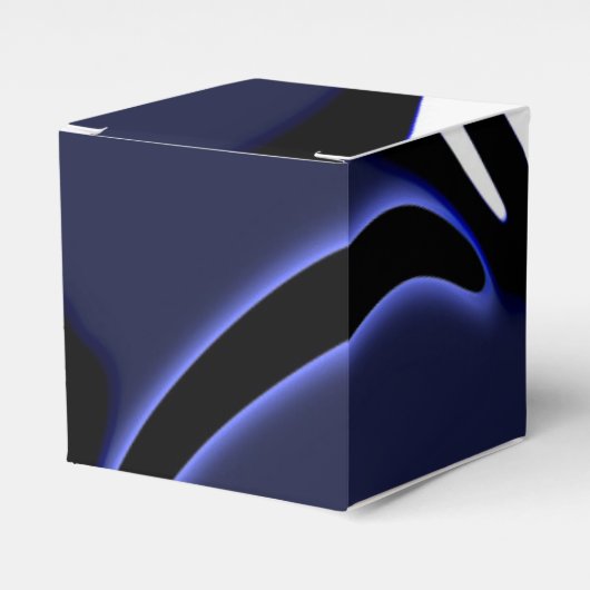 Blue Moon: Abstract blauw, wit & zwart Bedankdoosjes (Voorkant Zijde)