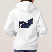 Blue Moon: Abstract blauw, wit & zwart Hoodie (Achterkant)
