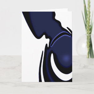 Blue Moon: Abstract blauw, wit & zwart Kaart