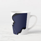 Blue Moon: Abstract blauw, wit & zwart Latte Mok (Rechts)