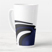 Blue Moon: Abstract blauw, wit & zwart Latte Mok (Linkerhoek)