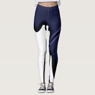 Blue Moon: Abstract blauw, wit & zwart Leggings