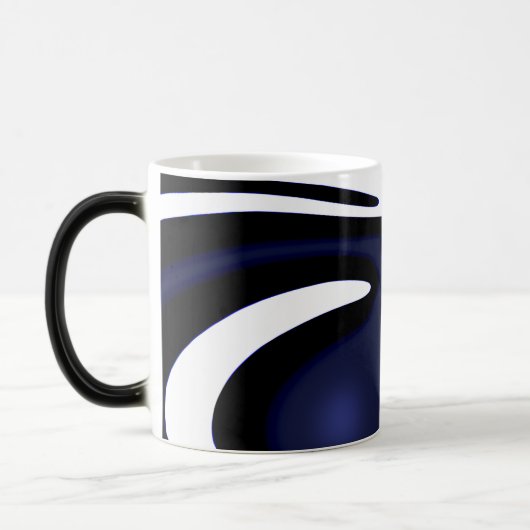 Blue Moon: Abstract blauw, wit & zwart Magische Mok (Links)