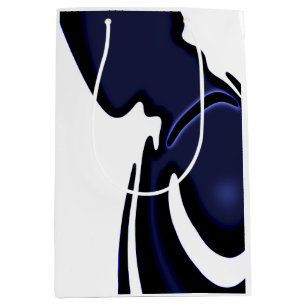 Blue Moon: Abstract blauw, wit & zwart Medium Cadeauzakje