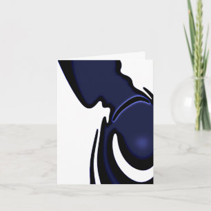 Blue Moon: Abstract blauw, wit & zwart Notitiekaartje