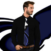 Blue Moon: Abstract blauw, wit & zwart Stropdas