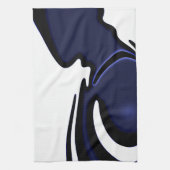 Blue Moon: Abstract blauw, wit & zwart Theedoek (Verticaal)