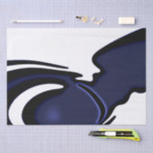 Blue Moon: Abstract blauw, wit & zwart Tissuepapier (Craft)