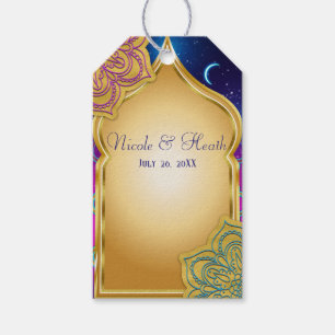 Blue Moon Arabian Nights Glam Goud Paarse Bruiloft Cadeaulabel