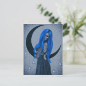 Blue Moon Celestial Fantasy Art Briefkaart (Staand voorkant)