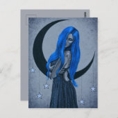 Blue Moon Celestial Fantasy Art Briefkaart (Voorkant / Achterkant)