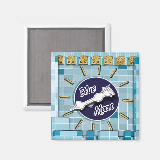 Blue Moon Clock Tower Magneet (Voorkant / Achterkant)