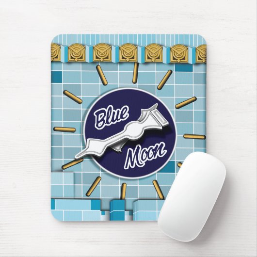 Blue Moon Clock Tower Muismat (Met muis)