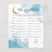 Blue Moon die mijn Baby shower-spel is (Voorkant)