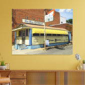 Blue Moon Diner Canvas Afdruk (Insitu (Woonkamer))