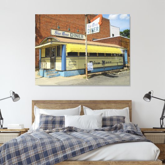 Blue Moon Diner Canvas Afdruk (Insitu (Slaapkamer))