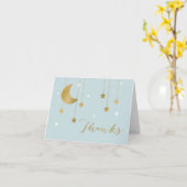 Blue Moon et les étoiles Merci Carte de note (Fleur jaune)