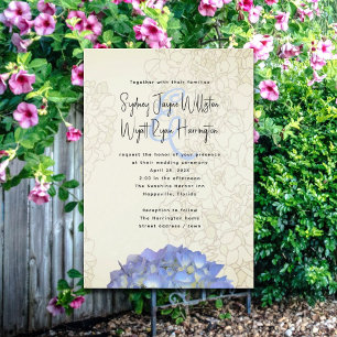 Blue Moon Floral Artisanat Mariage Invitations