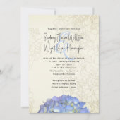 Blue Moon Floral Artisanat Mariage Invitations (Devant)