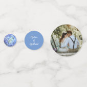 Blue Moon Floral Hydrangea Custom Wedding Confetti (Achterkanten)