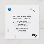 *~* Blue Moon Fox Leaping Pine Tree Cosmic Vierkante Visitekaartje (Achterkant)