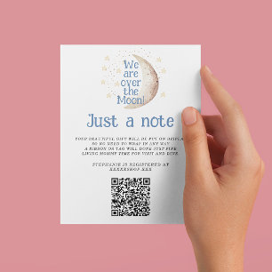 Blue Moon, gewoon een notitie Baby shower Informatiekaartje