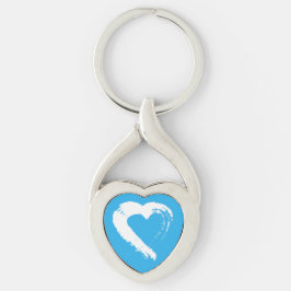 Blue Moon Heart Keychain