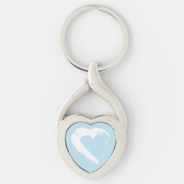 Blue Moon Heart Keychain