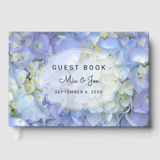 Blue Moon Hydrangea Custom Wedding Livre d'invité (Recto)