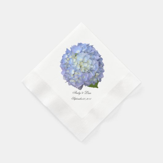 Blue Moon Hydrangea Custom Wedding Servetten (Hoek)