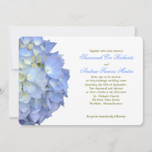 Blue Moon Hydrangea Horizontal Wedding Kaart