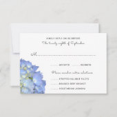 Blue Moon Hydrangea Wedding RSVP Menu Kaarten (Voorkant)