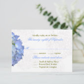 Blue Moon Hydrangea Wedding RSVP Menu Kaarten (Staand voorkant)